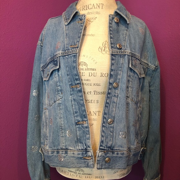 embellished denim jacket topshop